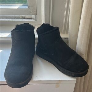 Black Fur-Lined Ankle Boots